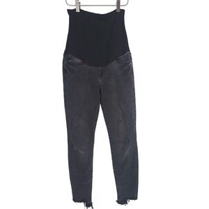 Frame Micoy‎ Maternity Jeans 26 Womens Shark Bite Hem Skinny Black High Waist